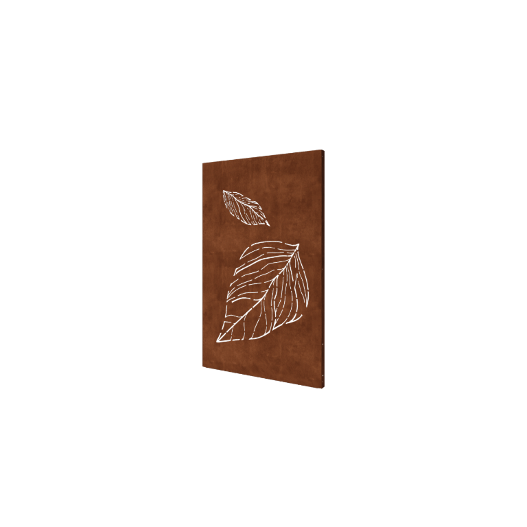 Corten steel garden panel - Leaves 2 - 120 x 6 x 190 cm