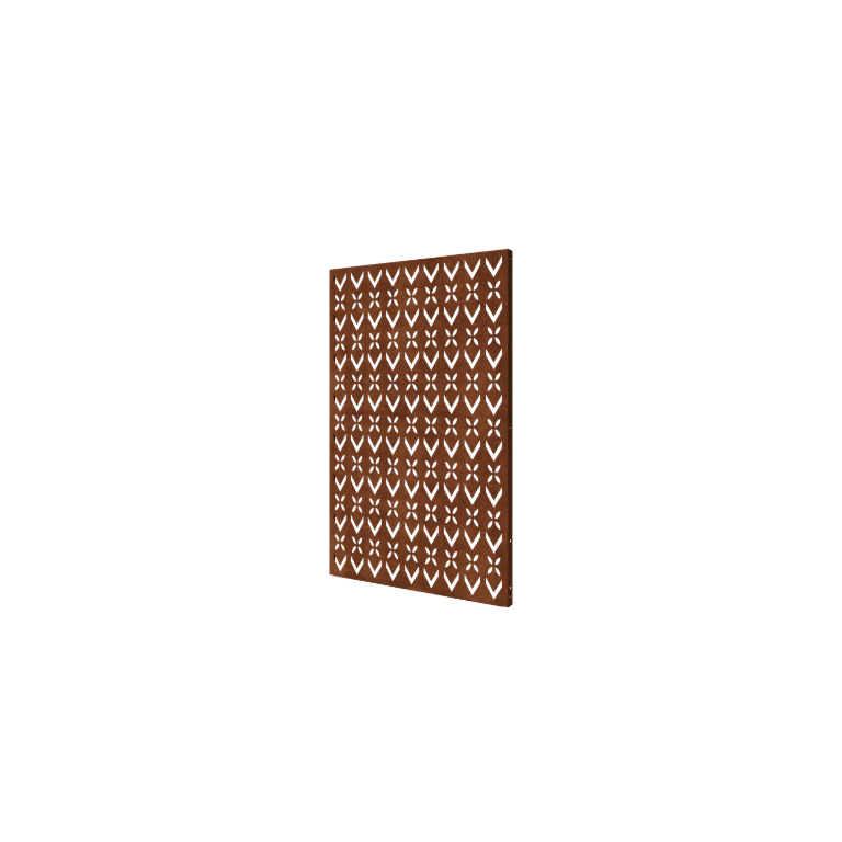 Corten steel panel roof motif composition 1 120 x 6 x 190 cm