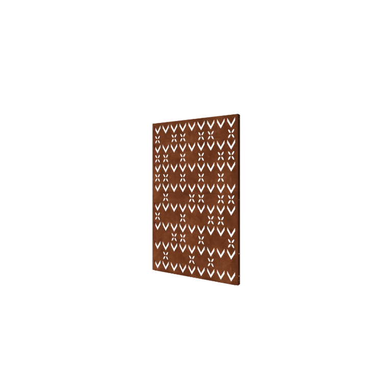 Corten steel panel roof motif composition 3 120 x 6 x 190 cm
