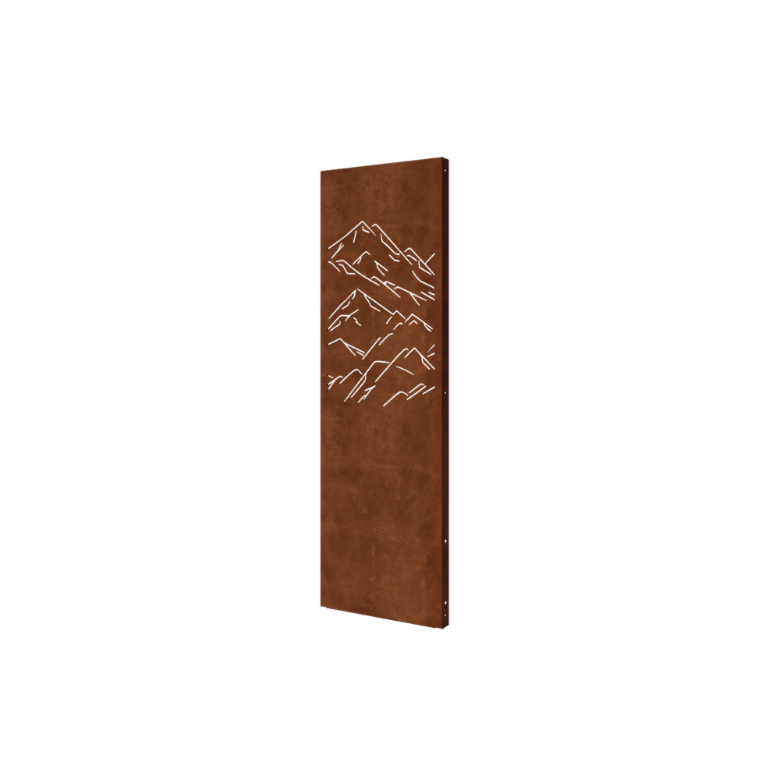 Corten steel garden panel - Mountains 1 - 60 x 6 x 190 cm