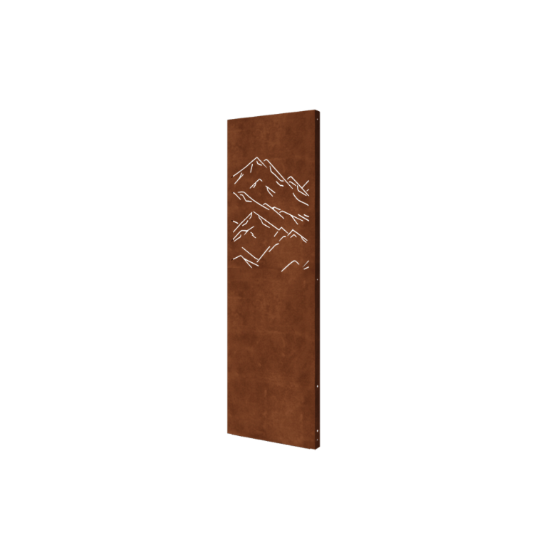 Corten steel panel mountains composition 3 60 x 6 x 190 cm