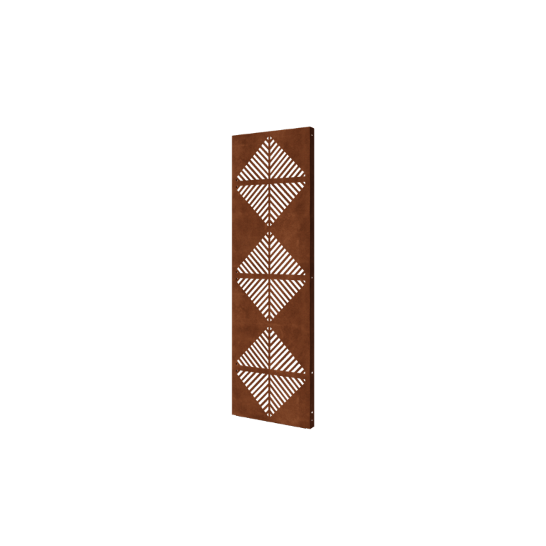 Corten steel garden panel - Lines 4 - 60 x 6 x 190 cm