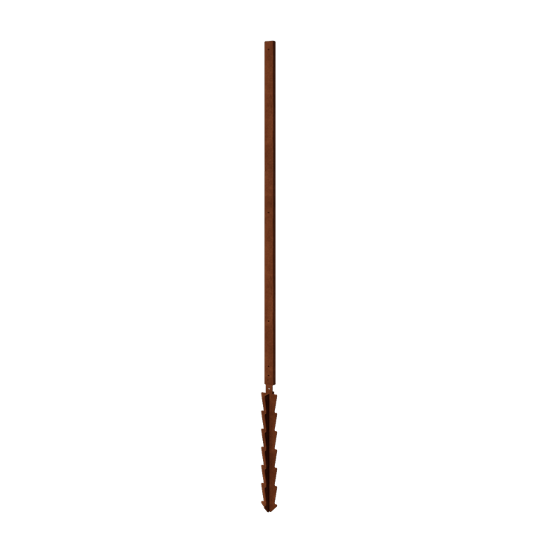corten steel garden panel post straight with support pin 190 x 6 x 3 cm