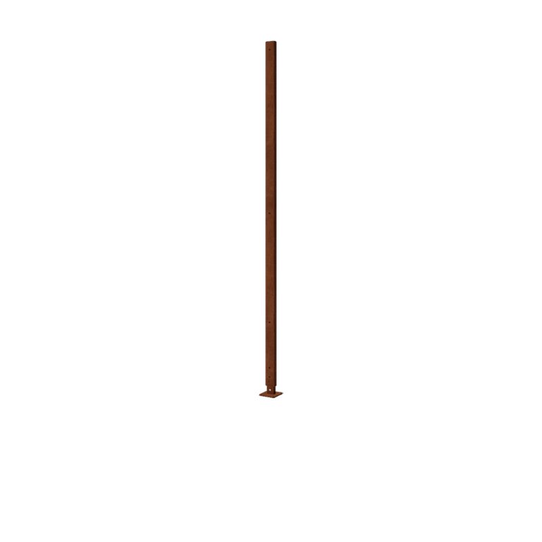 corten steel garden panel post straight with flat base 190 x 6 x 3 cm
