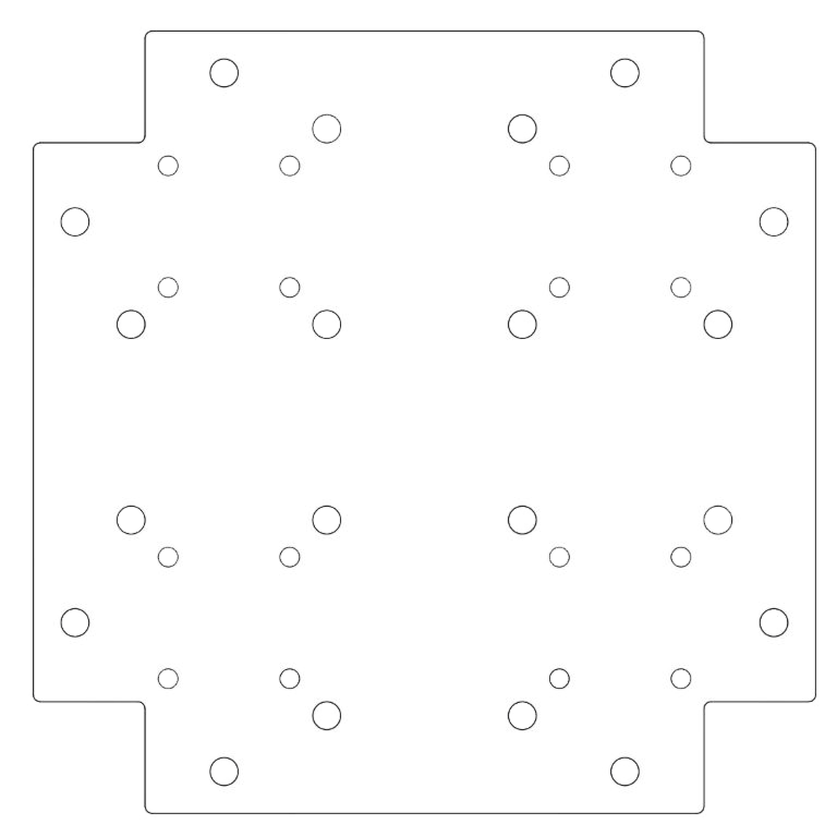 Galvanised steel baseplate 30 x 30 cm
