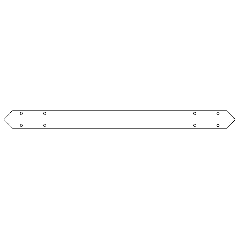 Galvanised steel baseplate connector 100 cm