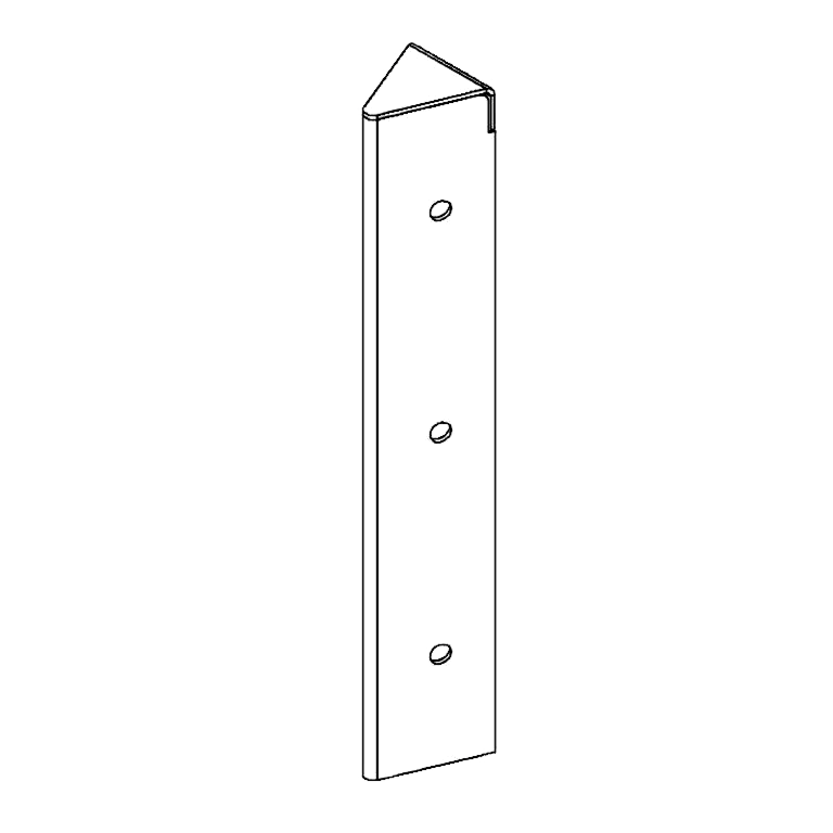 Powder-coated steel corner piece 45° 30 cm