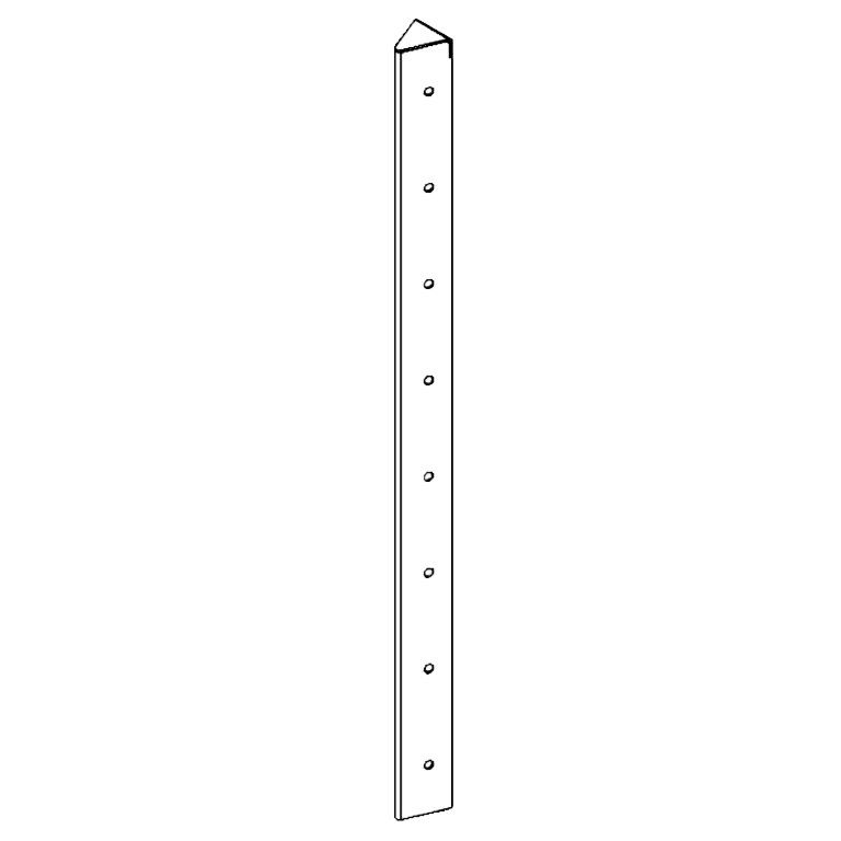 Powder-coated steel corner piece 45° 80 cm