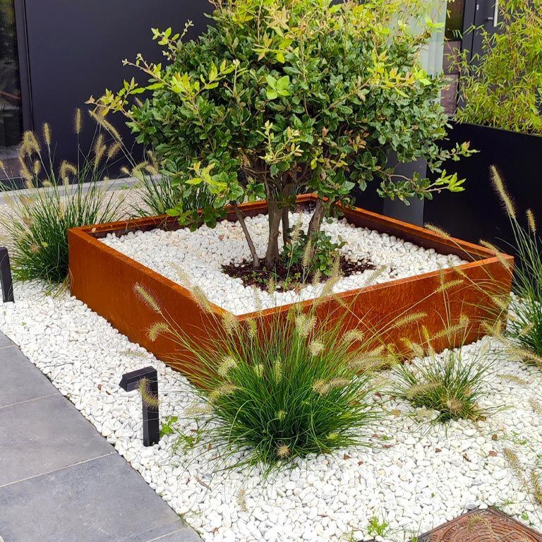 Corten steel planter Miami 120 x 120 cm