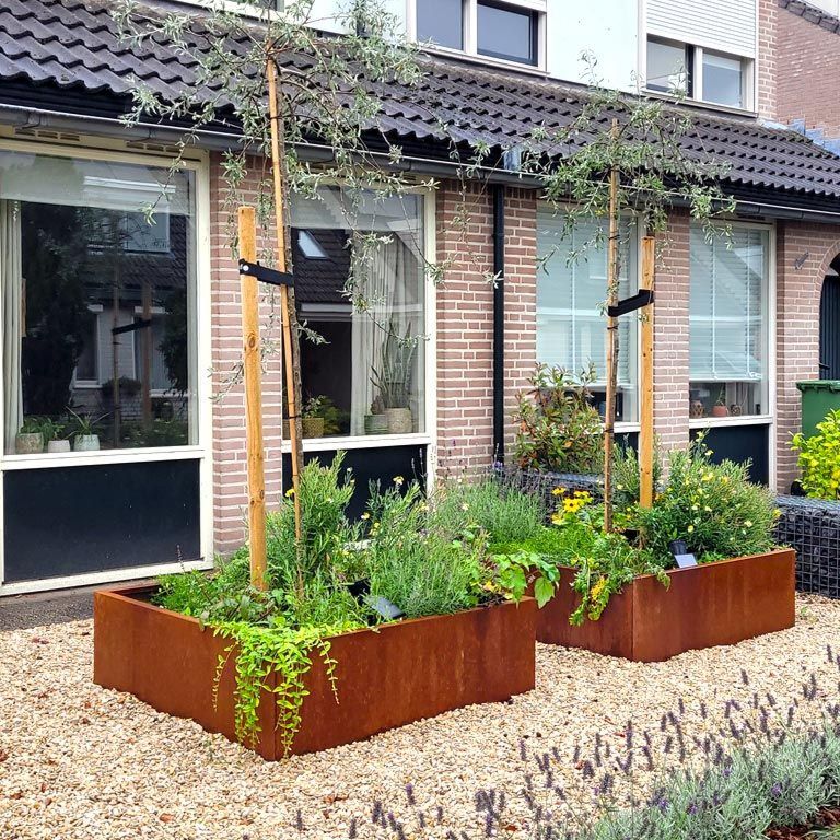 Corten steel planter Miami 120 x 120 cm