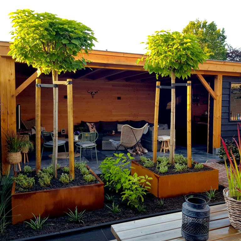 Corten steel planter Miami 120 x 120 cm