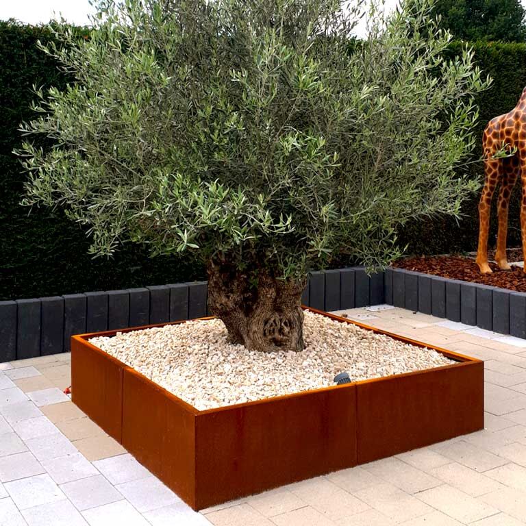 Corten steel planter Miami xxl 160 x 160 cm