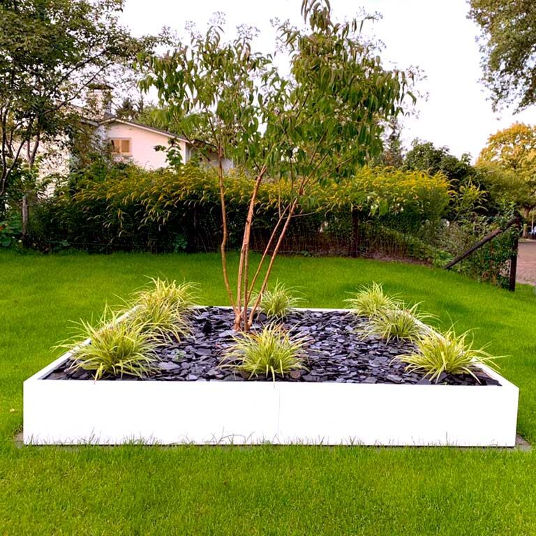 Powder coated steel planter Miami xxl 240 x 240 cm