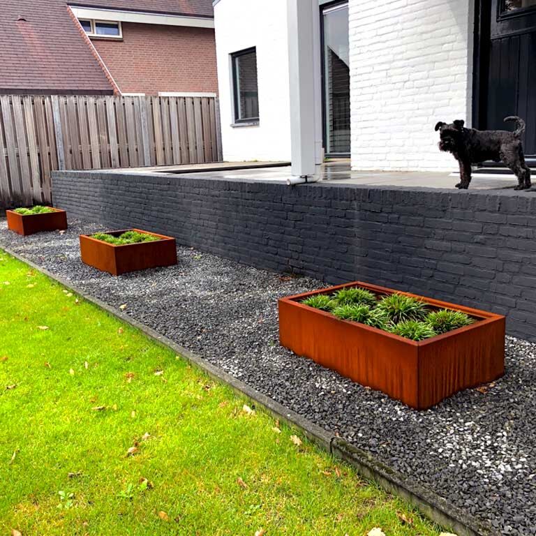 Corten steel planter Texas 60 x 100 cm