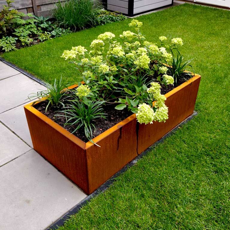 Corten steel planter Texas 60 x 120 cm