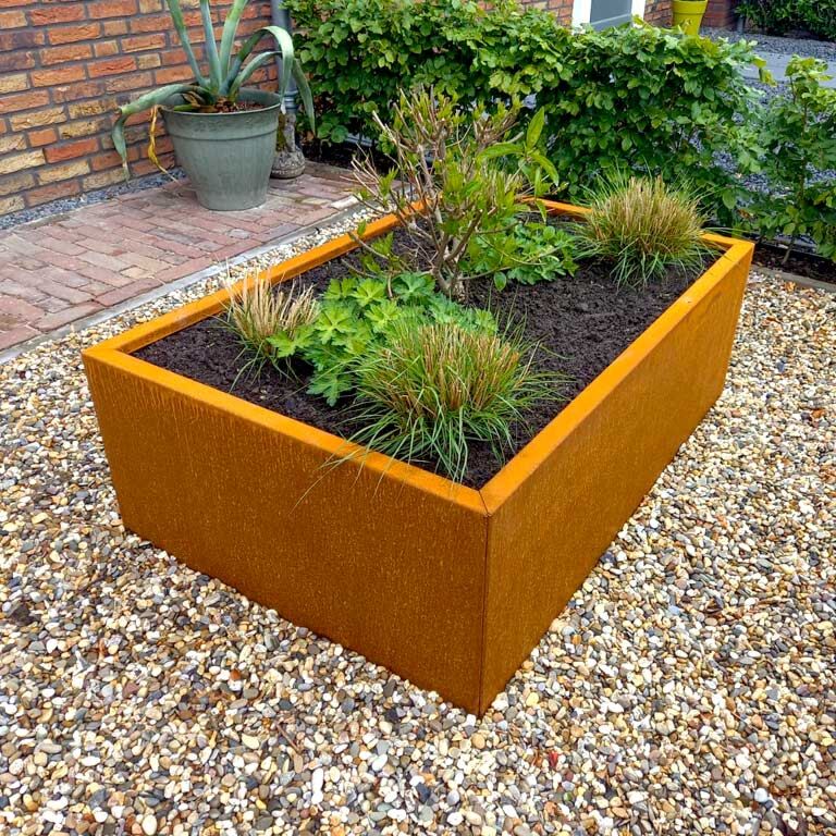 Corten steel planter Texas 80 x 120 cm