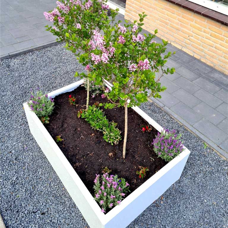 Powder coated steel planter Texas 80 x 100 cm