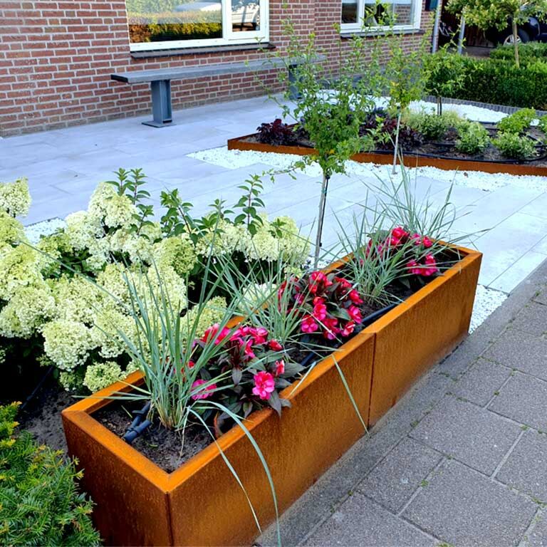 Corten steel planter Texas xxl 160 x 40 cm