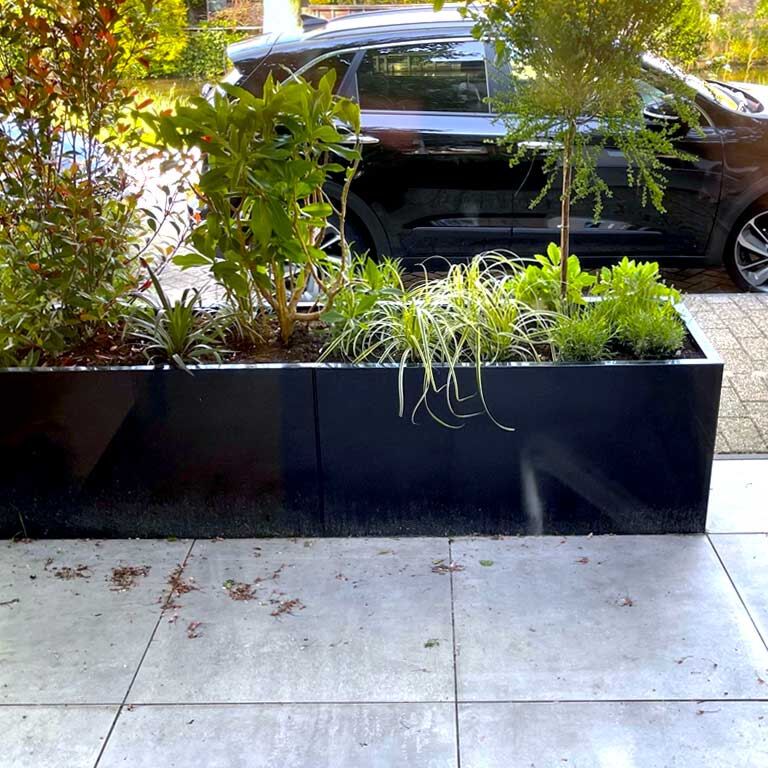 Powder coated steel planter Texas xxl 240 x 50 cm
