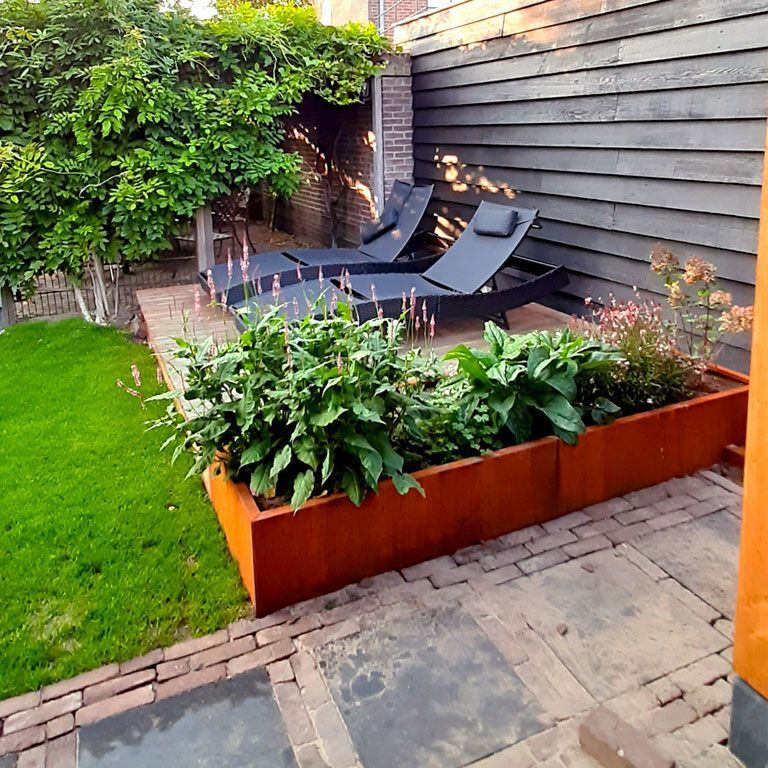 Corten steel planter Texas xxl 240 x 80 cm