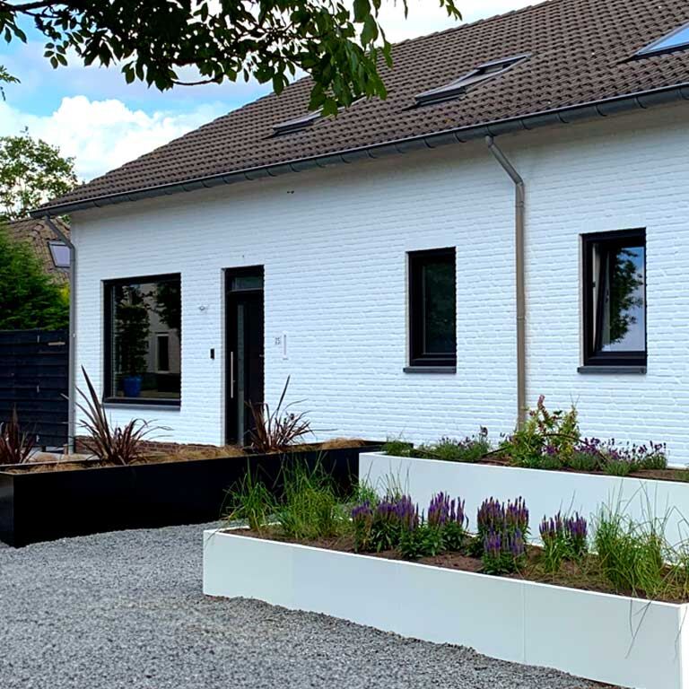 Powder coated steel planter Texas xxl 500 x 50 cm