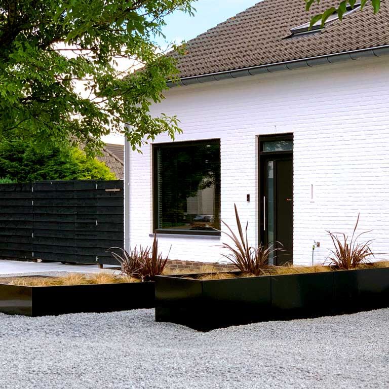 Powder coated steel planter Texas xxl 360 x 100 cm