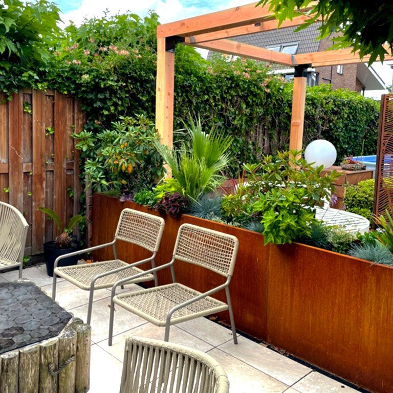 Corten steel planter Texas xxl 480 x 30 cm