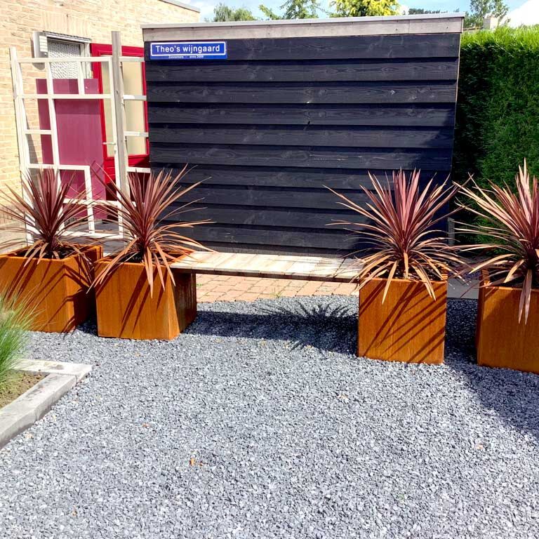 Corten steel planter with bench Vegas Miami