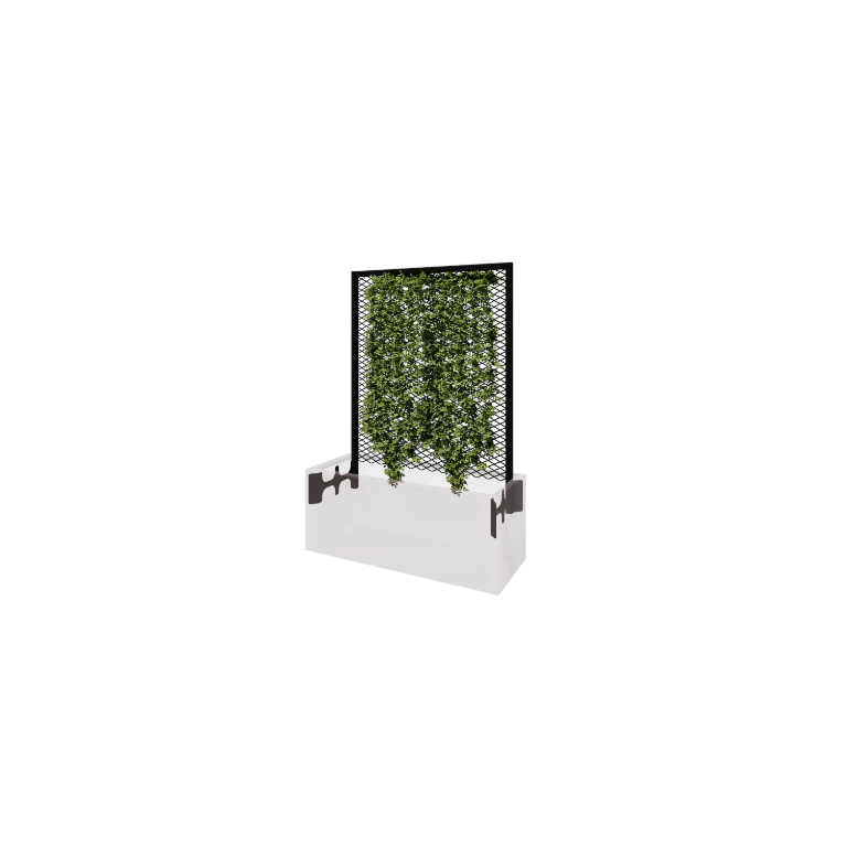 Steel trellis - 90 x 3 x 117,5 cm - RAL9005 matt (black) - For planter 40 cm
