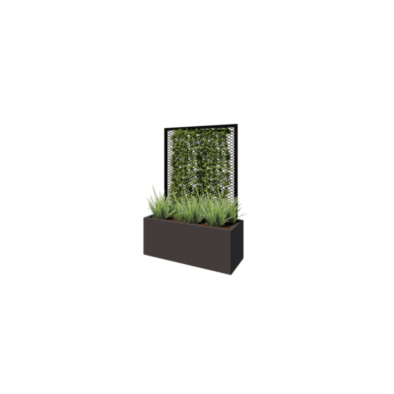 Steel trellis - 90 x 3 x 117,5 cm - RAL9005 matt (black) - For planter 40 cm
