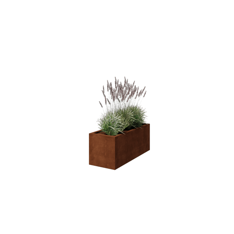 Corten steel welded planters Montana 120 x 50 x 50 cm