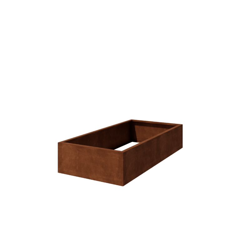 Corten steel welded planters Montana 200 x 100 x 40 cm