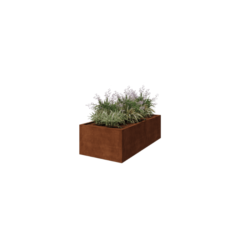 Corten steel welded planters Montana 200 x 100 x 60 cm
