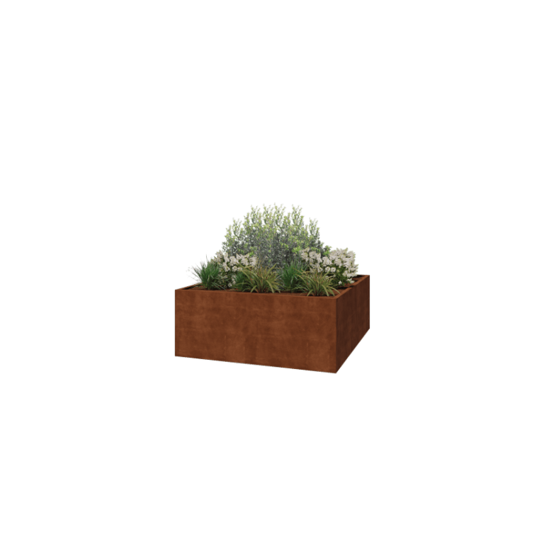 Corten steel welded planters Montana 200 x 200 x 80 cm