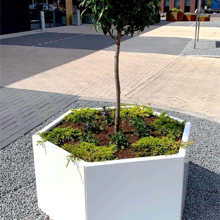 Powder coated steel planter Denver 100