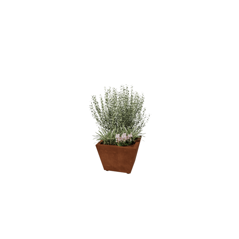 Corten steel welded planters Cone 60 x 60 x 40 cm