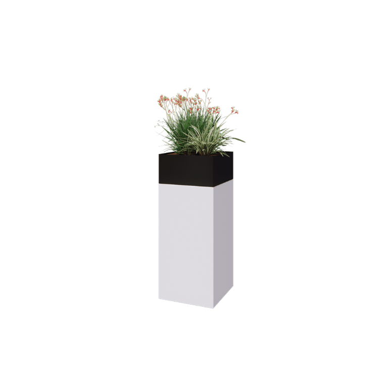 Planter set North Carolina white & black 40 x 40 x 100 cm