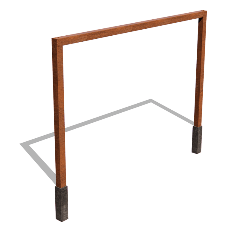 Corten steel pergola straight 400 cm