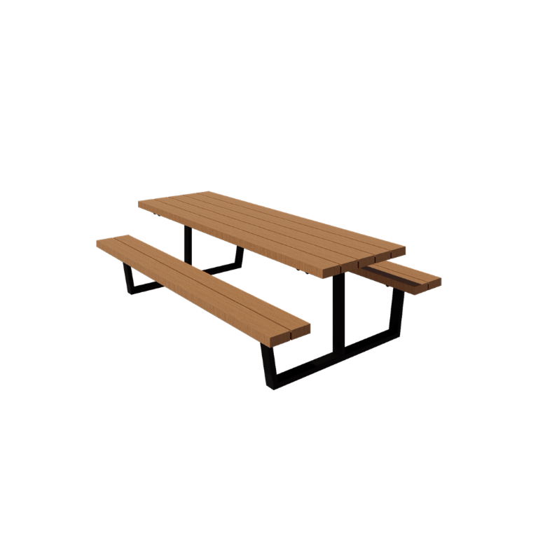Steel picnic table - Georgia L - 240 x 163 x 75 cm - With Douglas wood