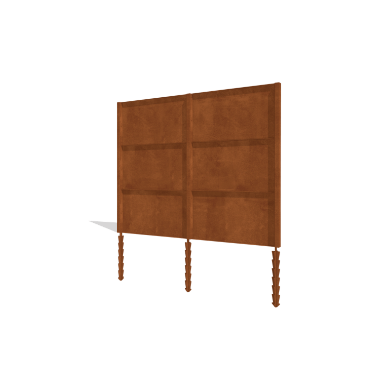 Corten steel garden fence H3 complete set 258 cm