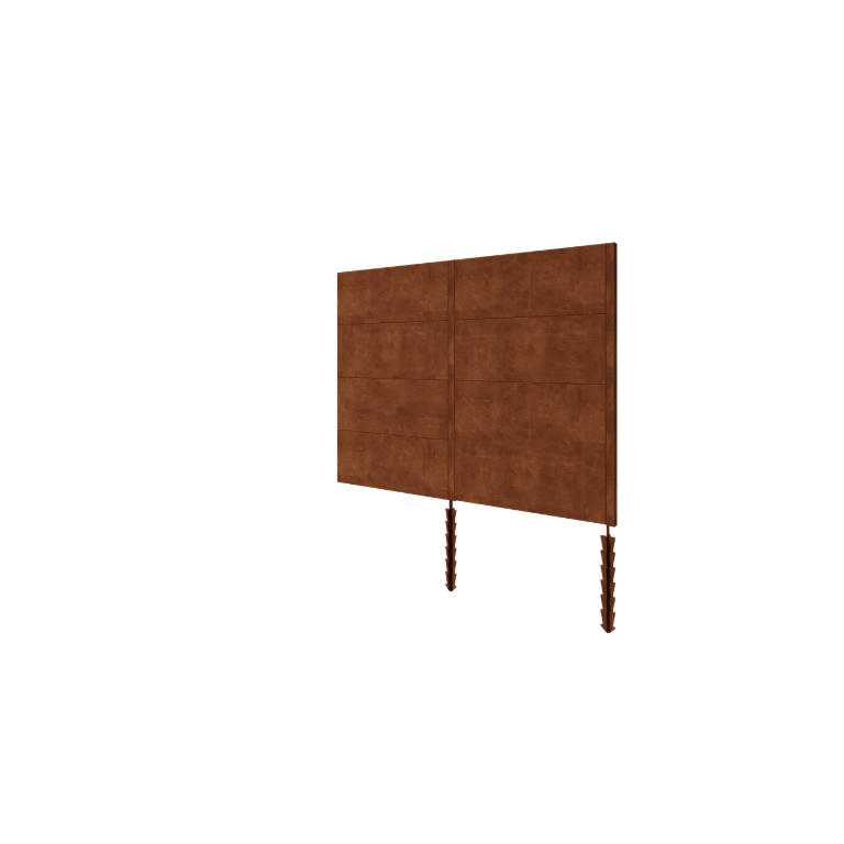 Corten steel fence H4 - Complete set - 252 x 6 x 190 cm