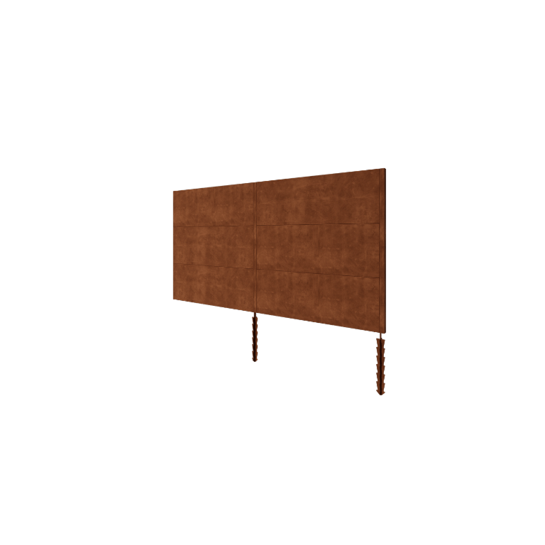 Corten steel fence H3 - Complete set - 372 x 6 x 190 cm
