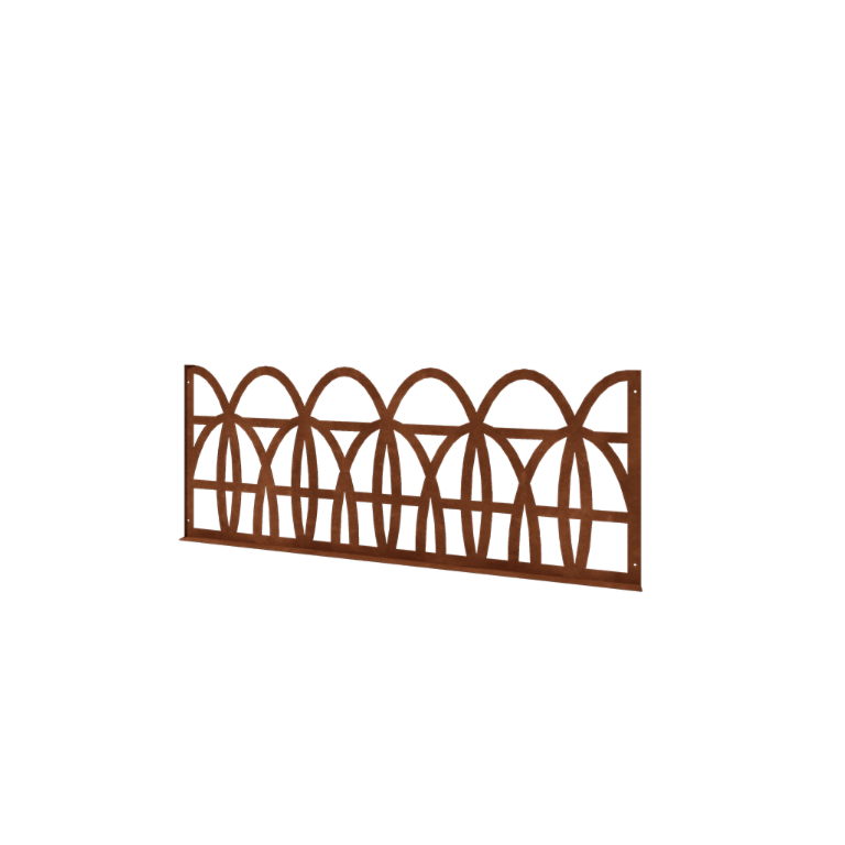 Corten steel decorative fencing T - Panel - 149 x 3 x 60 cm