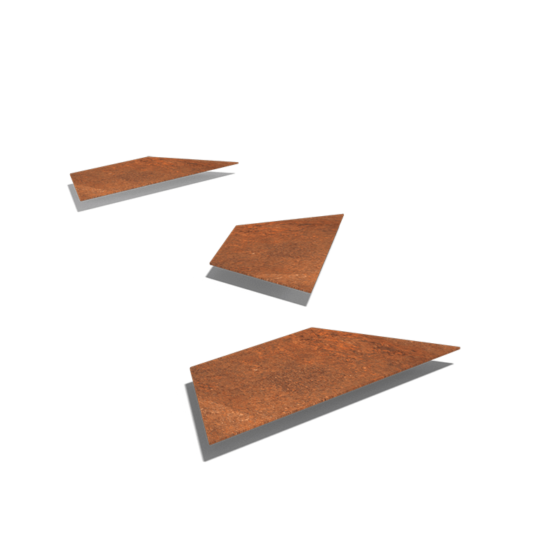 Corten steel stepping stone Hexagon HH 50