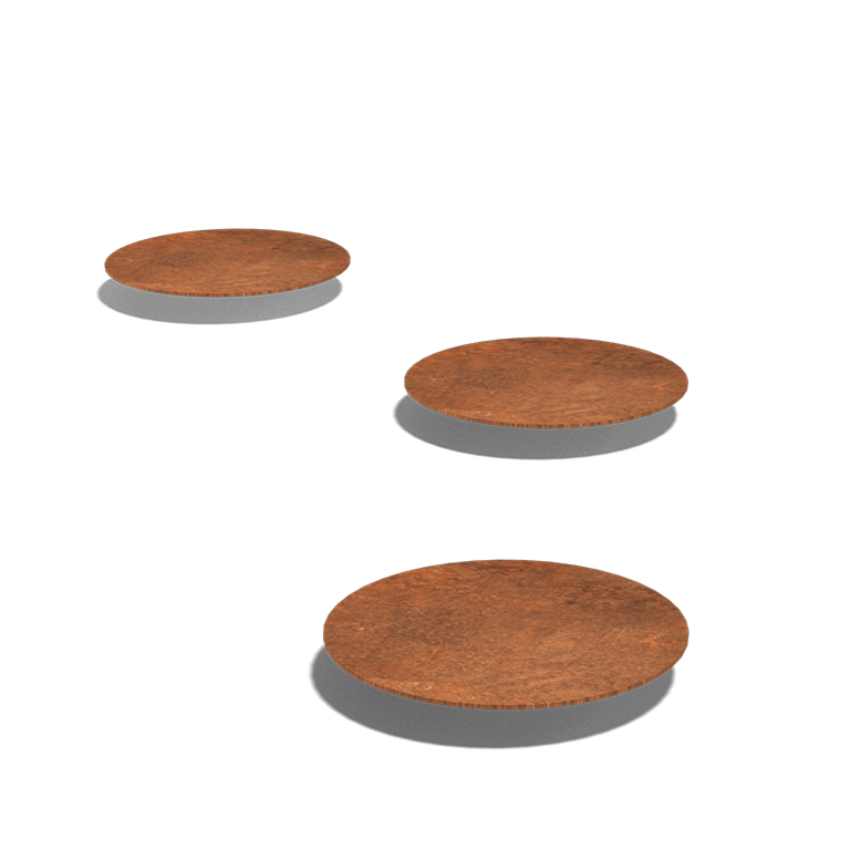 Corten steel stepping stone Round 25
