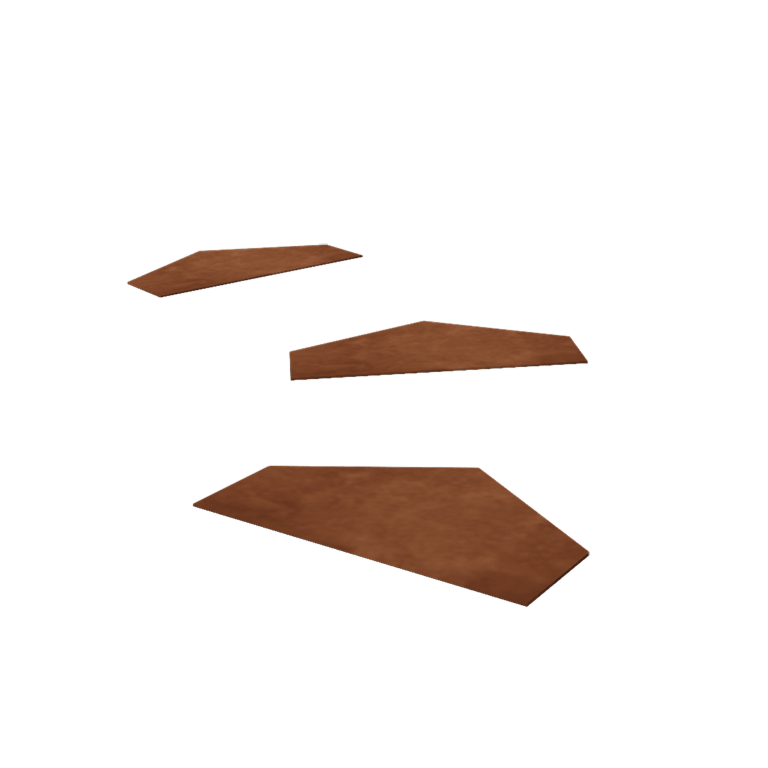 Corten steel stepping stone - Hexagon half V - 43 x 25 cm