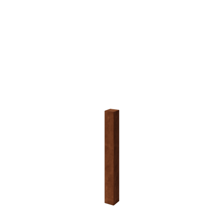 Corten steel garden post - 12 x 12 x 100 cm