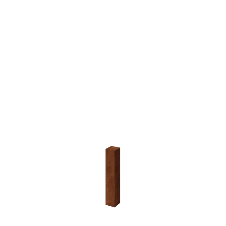 Corten steel garden post - 12 x 12 x 60 cm