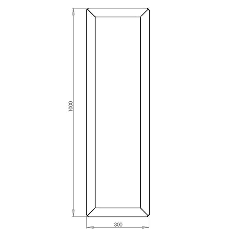 Powder coated steel planter Texas 30 x 100 cm