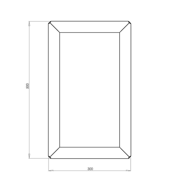 Powder coated steel planter Texas 30 x 50 cm